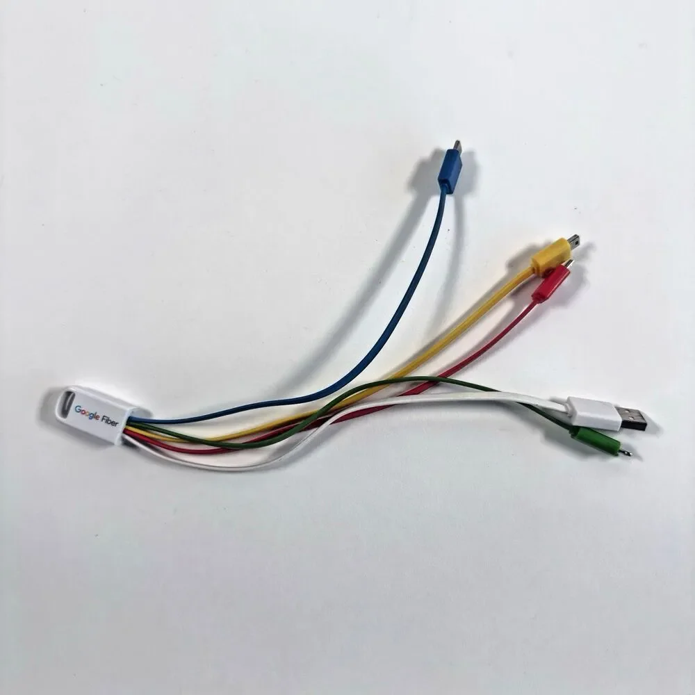 Google Fiber 5 adapters (USB, USB-C, Micro USB, iPhone), Great Condition